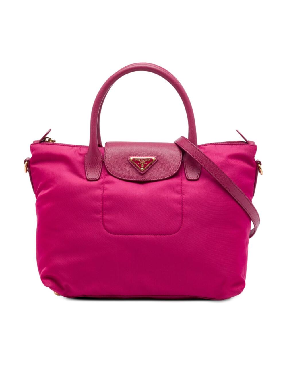 Prada Saffiano Trimmed Tessuto Satchel #343633P58B